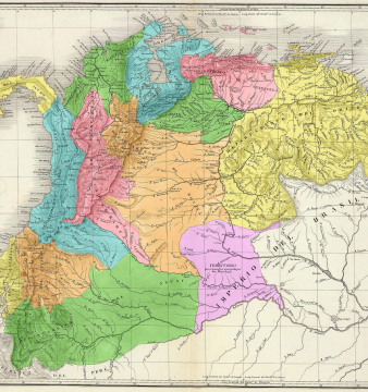 Mapa histórico de Gran Colombia 1824